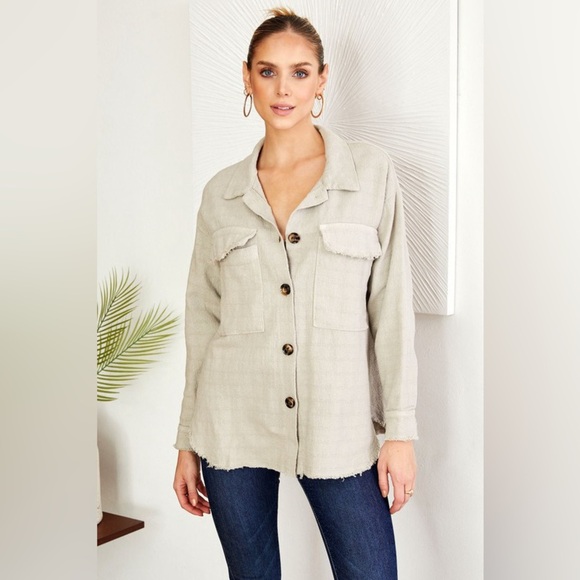 Venti6 Jackets & Blazers - (OL2633) NEW WOMEN RAW EDGE JACKET